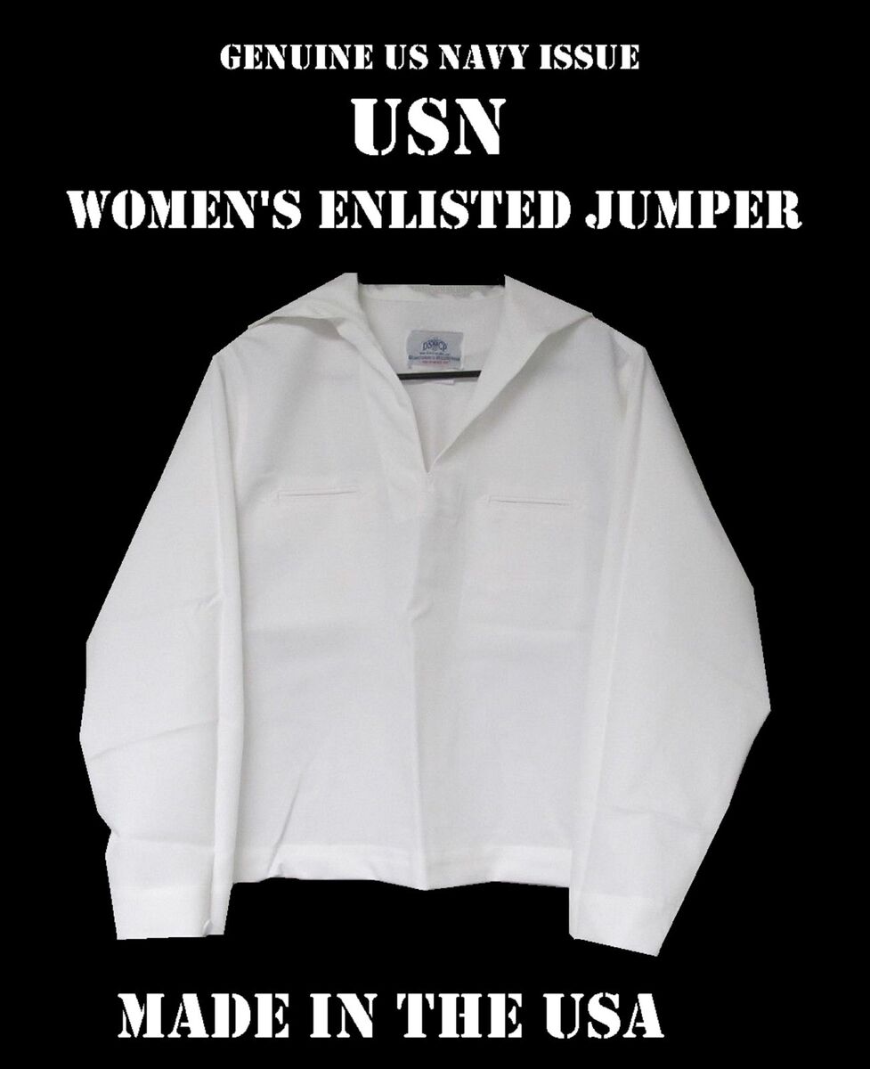 US NAVY WOMEN'S SAILOR UNIFORM TOP JUMPER WHITE MIDDY USN S M L XL CRACKER JACK US NAVY WOMEN'S SAILOR UNIFORM TOP JUMPER WHITE MIDDY USN S M L XL CRACKER JACK