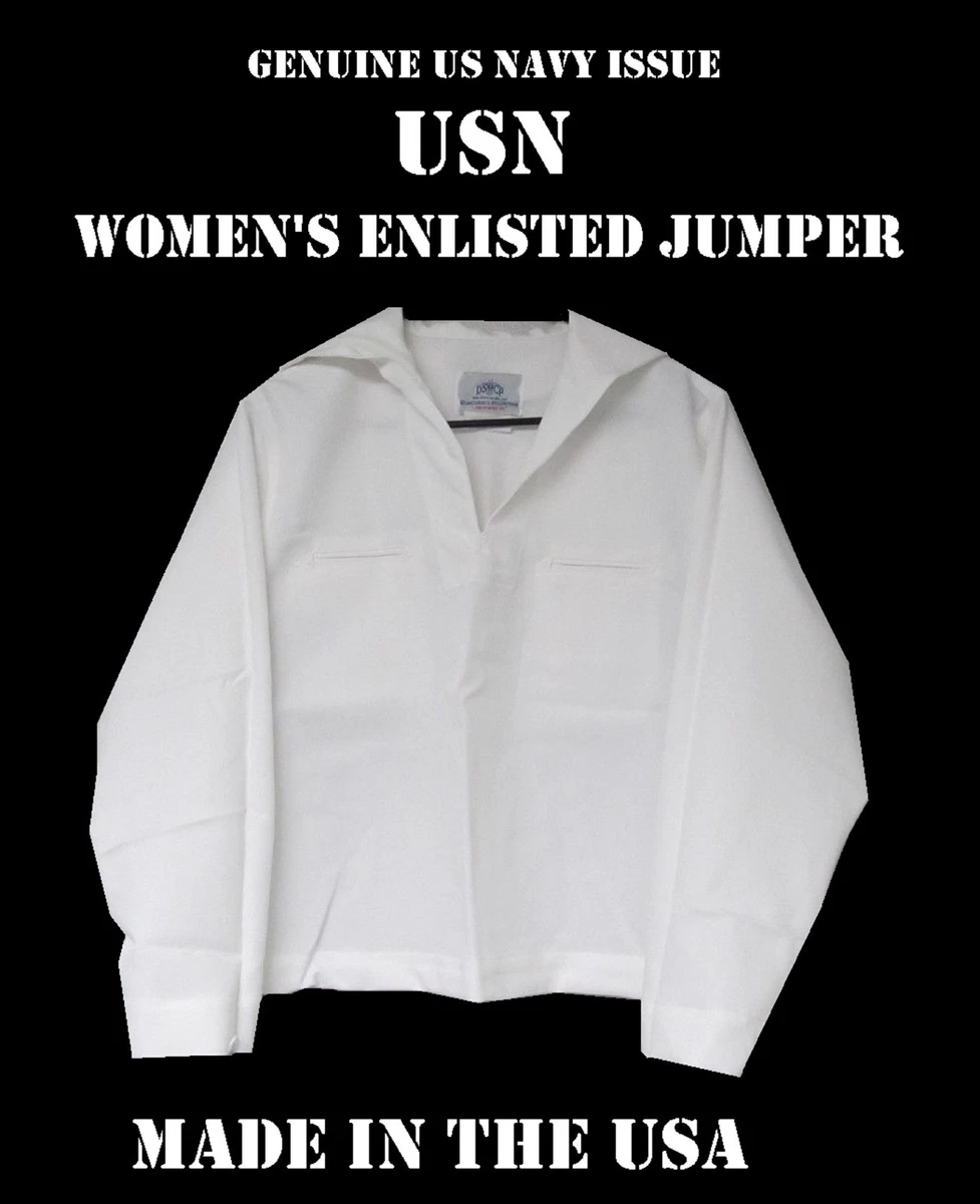 US NAVY WOMEN'S SAILOR UNIFORM TOP JUMPER WHITE MIDDY USN