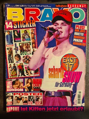 BRAVO 21/1994 Heft Komplett -East 17, Mariah Carey, Haddaway