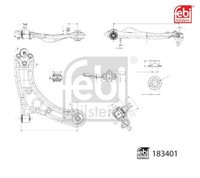 Lenker, RadaufhäNgung Febi Bilstein 183401 Unten FüR Kia