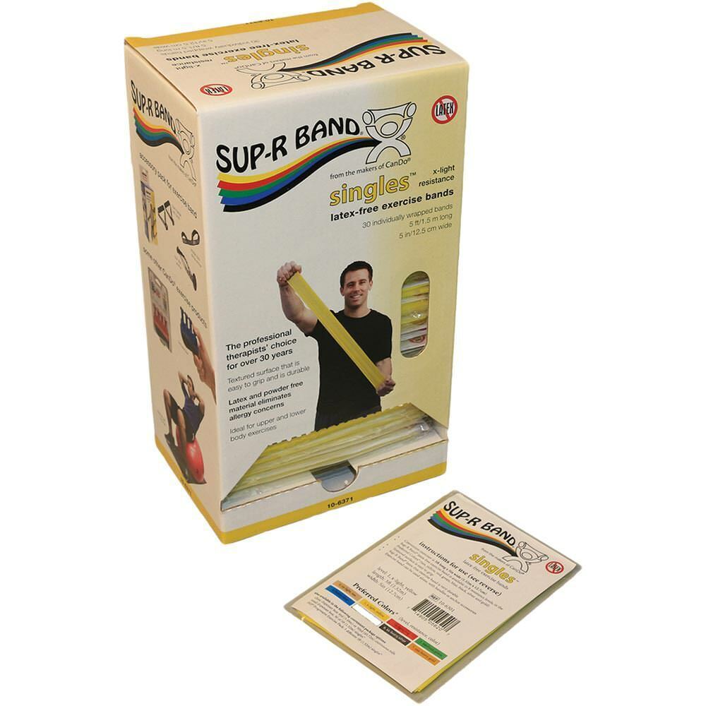 Sup-r Band Latex-free 5ft Strips, 30 Piece Dispenser Box, Green