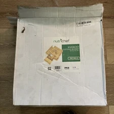 NutriChef PKCZBD10 BAMBOO CHEESE BOARD & CUTLERY SET WITH DRAWER,  NEW