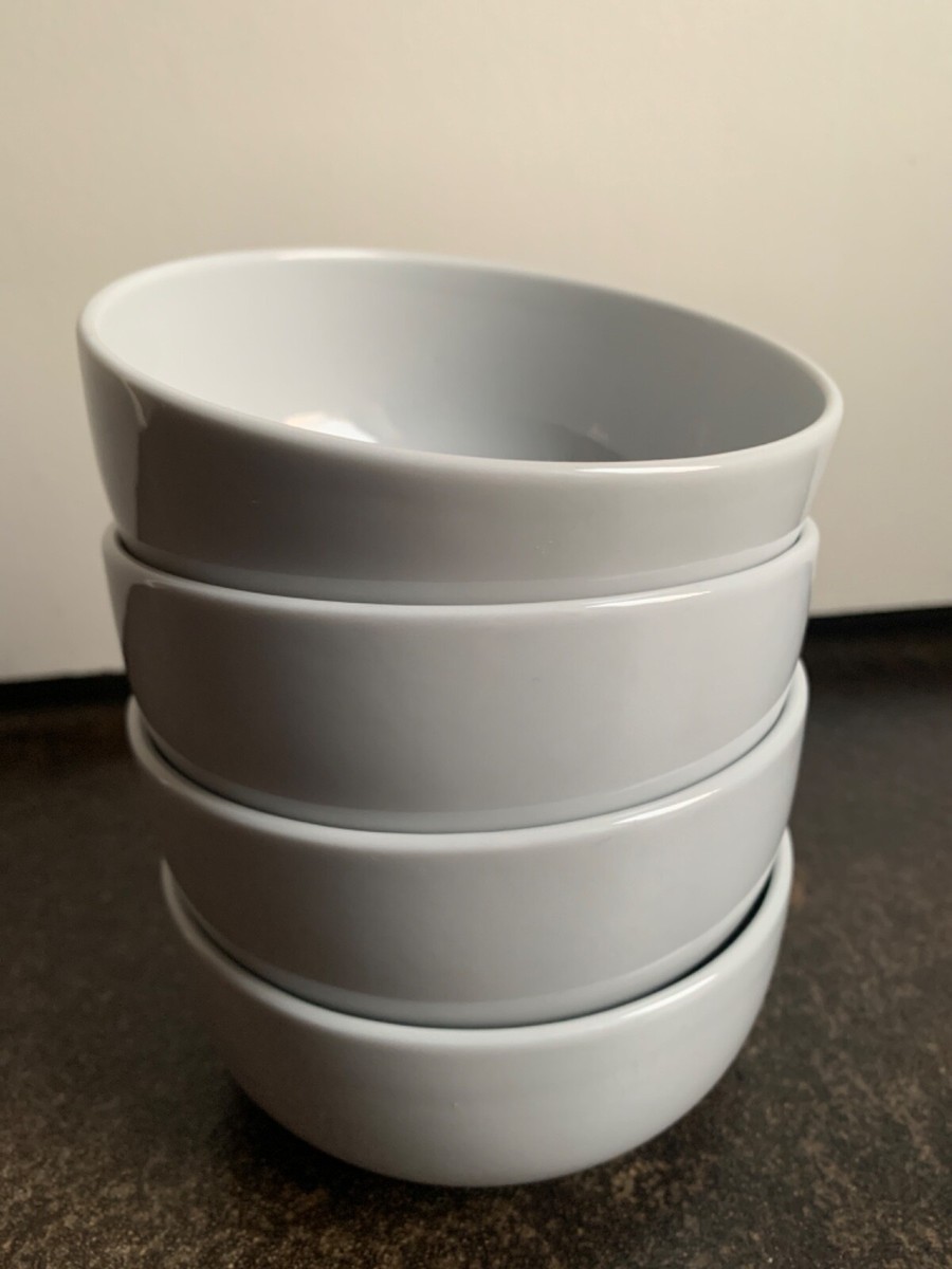 Mikasa Tabitha Grey Fruit Bowls Set of 4 Bone China 4.25