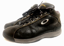 RARE MEN'S OAKLEY FACTORY PILOT SHOES Size 10.5 Black Leather Mid Top Sneakers