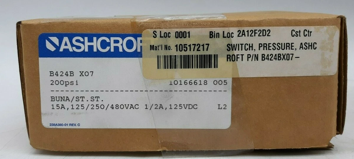 Ashcroft B420S XFM Pressure Switch W/ Diaphragm Seal 200psi, 48 OFF