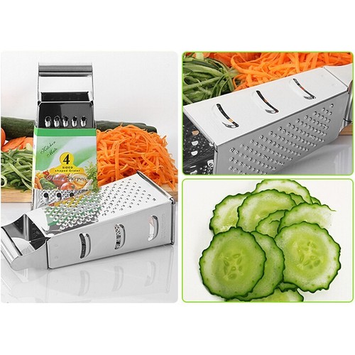 Kitchen Stainless Steel 4-Sided Box Food Grater Vegetable Cheese Slicer Shredder - Picture 5 of 6