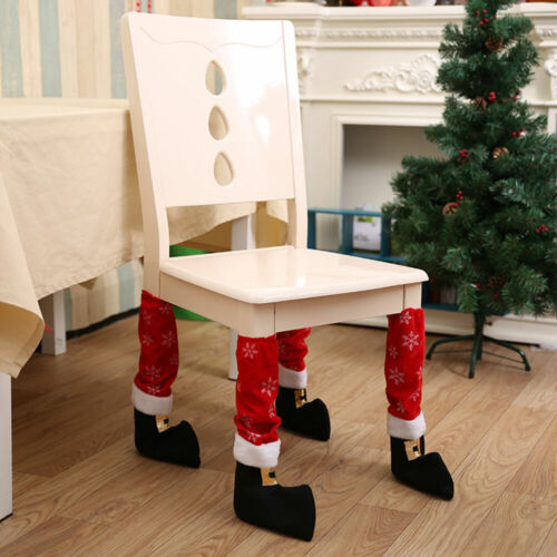 Schneeflocke Weihnachten Stuhl Bein Socken Santa Dinner Tisch Fuß Deckel Strumpf - Bild 1 von 4