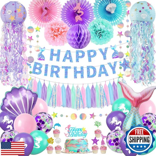 Mermaid Birthday Decorations Mermaid Theme Party Decorations Supplies Mermaid