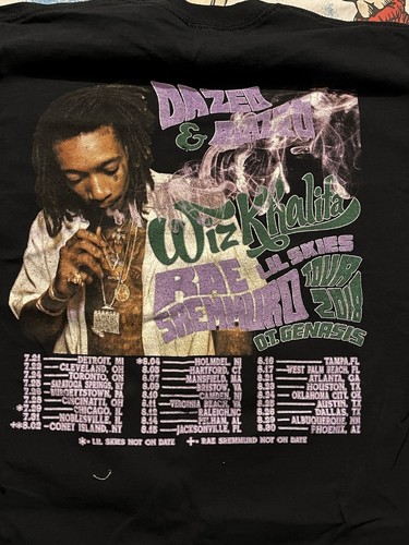 Wiz Khalifa Dazed & Blazed Men’s Size Med Rap T-Shirt 2018 Summer Tour Music - Picture 4 of 5