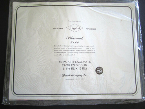 Vintage Linen Paper Placemats Bright Floral 16 pc New in package Art Products Co - Picture 2 of 3