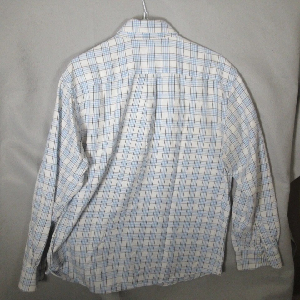Camisa Grant Thomas Para Hombre Extra Grande Azul Rayas Abotonada Foto 4 de 4