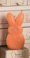 Bethany Lowe 6" Orange Peep "Marshmallow Bunny Figurine, PE1104 NWT