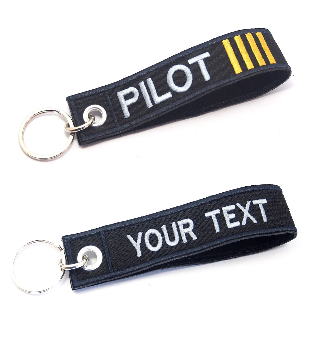 Custom Airlines Crew Embroidery Cloth Fabric Key Tag Keychain with