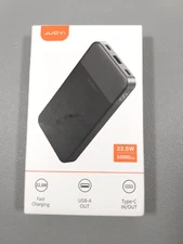 JUOVI J2631 Power Bank Portable Charger 10000mAh 22.5W  Black/Gray New