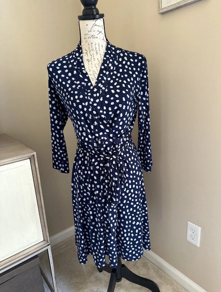 blue polka dot wrap dress The Mini Wrap Dress main image 0