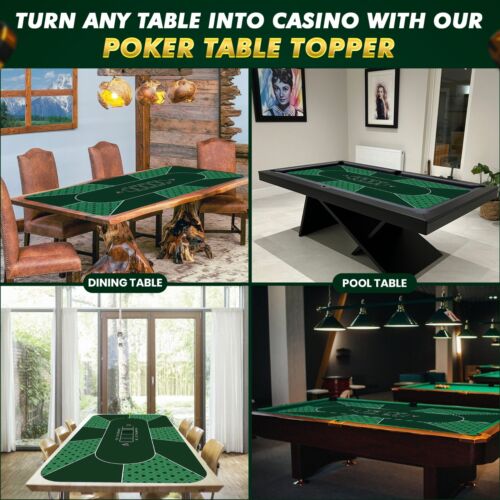 70" x 35" Portable Rubber Poker Mat, 8 Players Poker Topper for Tables with bag - Picture 7 of 8