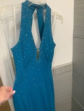 Niki formal dress; teal with sequins; size 6