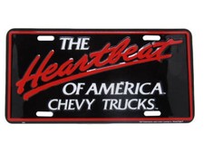 Chevrolet Heartbeat Of America License Plate Aluminum Stamped Embossed Metal