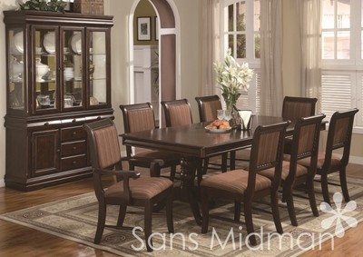 10 Piece Bordeaux Formal Dining Room: Table 8 Chairs ...