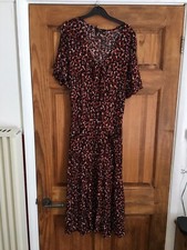 Next Brown Multicoloured Summer Dress 12 T