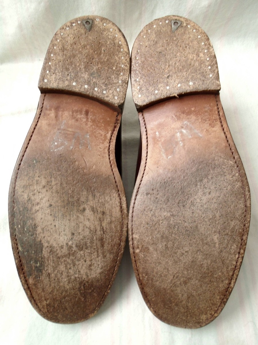 Vintage 60s Sears Mens 10.5D Long Wingtip V Crest Dress Shoes