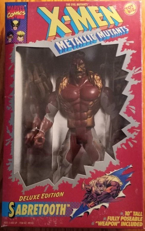 Figura metálica Sabretooth 1994 10" Marvel Edición Deluxe Toy Biz. X-Men Foto 2 de 4