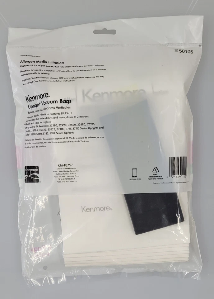 32 bolsas de aspiradora vertical Kenmore tipo U L O alérgeno 50105 50688 5069 5068 Foto 2 de 3