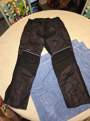 FirstGear Mens 38 Riding Pants Hypertex Motorcycle Padded Mesh Touring Black