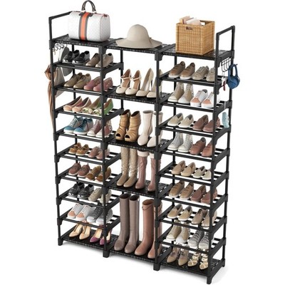 Shoe Rack, 10 Levels Shoe Storage, DIY Metal Shoe Racks, 54-62 Pairs of Shoes...