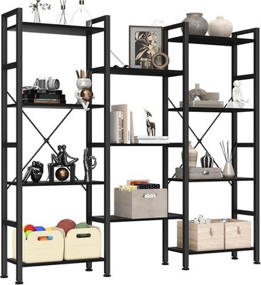 54'' Triple 4 Tier Modern Bookshelf with 11 Open Shelf,Convertible Storage Shelf