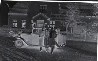 Historisches Foto Negativ 6x9 cm um 1930 Gasthaus Köthener See Auto Oldtimer RAR