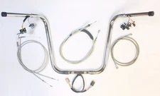 16 x 1.25 Plug n Play Ape Hanger Chrome Handlebar Kit 96-01 Harley Road King