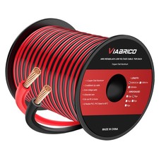 VIABRICO 100FT 18 AWG Gauge Electrical Wire DC 12V Hookup Red Black Copper clad