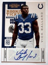 Vick Ballard #197 Signed 2012 Panini Contenders Rookie Ticket Auto Trading Card. rookie card picture