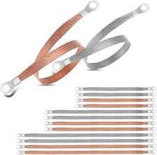 12 Pcs Universal Automotive Ground Straps, Tinned Copper Braided Engine Groundin