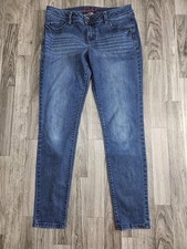ELLE Jeans Womens 10 Blue Medium Wash Mid Rise Skinny Stretch 5-Pocket Straight