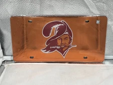 Tampa Bay Buccaneers NFL Throwback Orange Laser Cut License Plate Wincraft