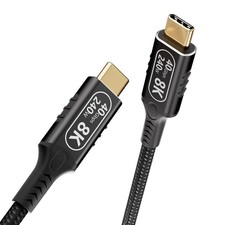 3.3FT/1M USB C Male to Male Cable 240W 40Gbps Data Single 8K/Dual 4K Video