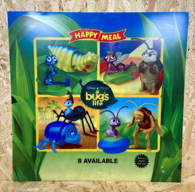 McDonalds Display Schild A Bug s Life Happy Meal Spielzeug Translite Art - Disney Pixar