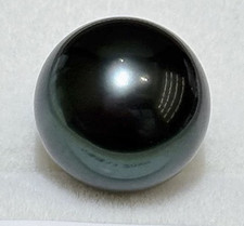 Huge 15mm Natural South Sea Genuine Black Round Loose Pearl Undrilled 587AAA