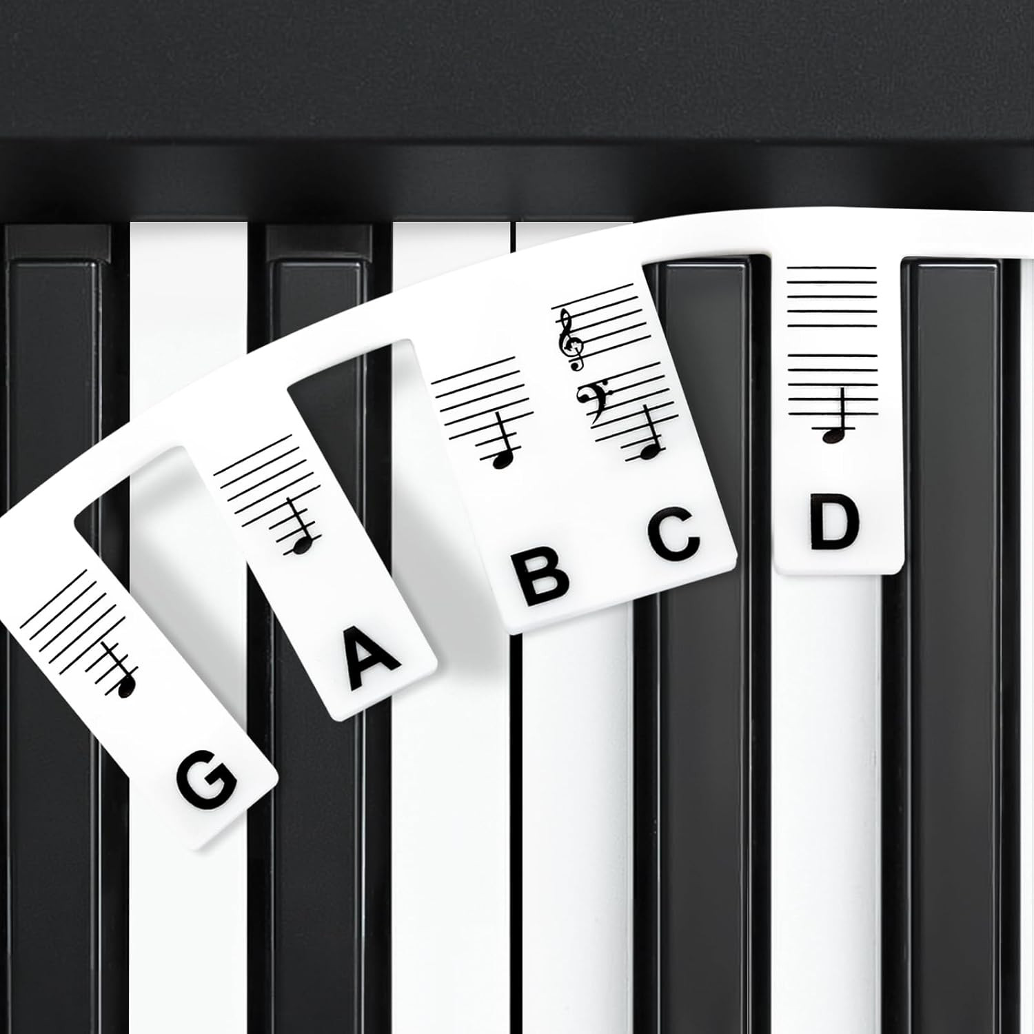 Removable Piano Keyboard Stickers for Beginners - 88/61 Key Labels in Box