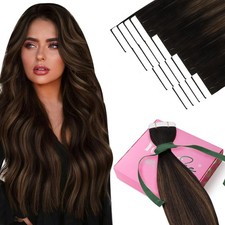 YoungSee Tape in Human Hair Extensions Brown Balayage Tape in Extensions Huma...