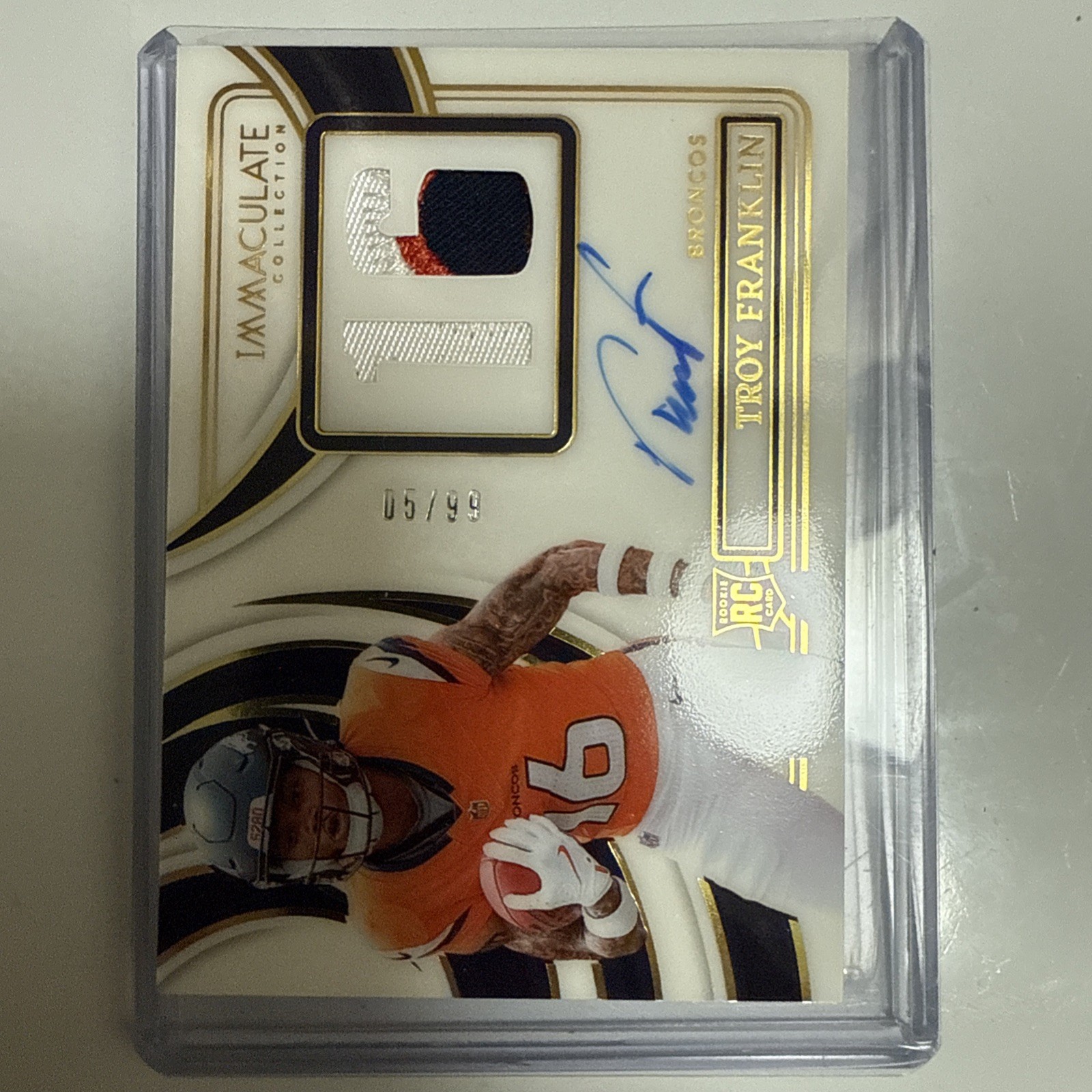 2024 Panini Immaculate Troy Franklin Numbers Rookie Patch Auto RC #/99 Broncos