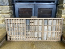 Vintage Letterpress Wood Printers Tray, Old Shelf Rustic Shelf Curios Display 07