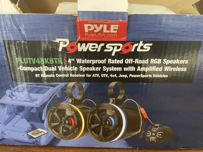 Pyle PLUTV48KBTR 4'' waterproof rated off road RGB speakers compact 800w