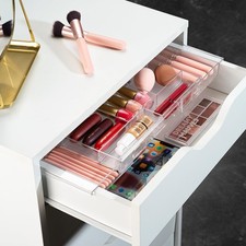 Expandable Drawer Organizer - Customizable Makeup Vanity Organizing Storage T...