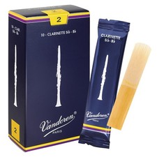 Vandoren CR102 Bb Clarinet Traditional Reeds Strength 2, multi-color