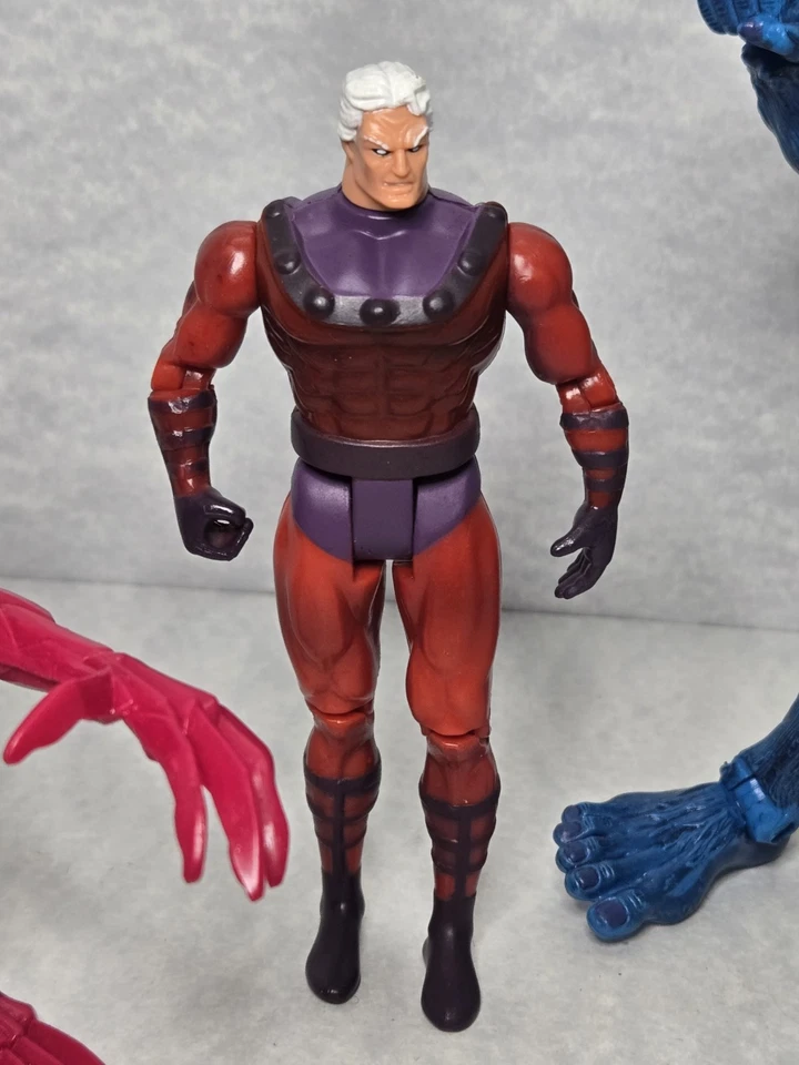 Lote De 3 Figuras De Acción De Colección X-Men Marvel Años 90 5" Magneto Penitencia 6" Bestia  Foto 3 de 4