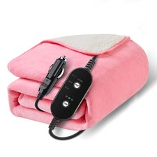 12V/24V Heated Car Blanket, Electric Blanket Flannel Heating Throw for Car, S...