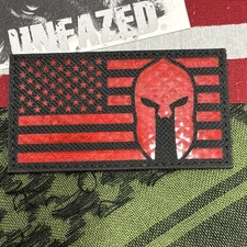 IR Reflective Spartan Flag… 2x3.5”  Hook &loop Funny tactical With Backing